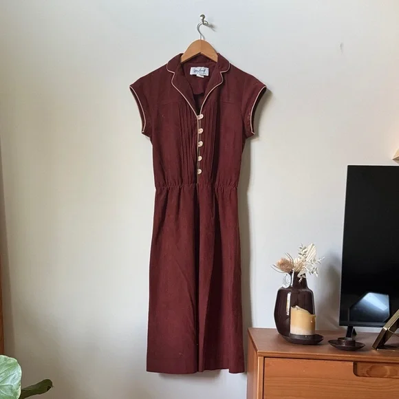 Vintage Malouf of Dallas Rust Midi Dress - Picture 5 of 7